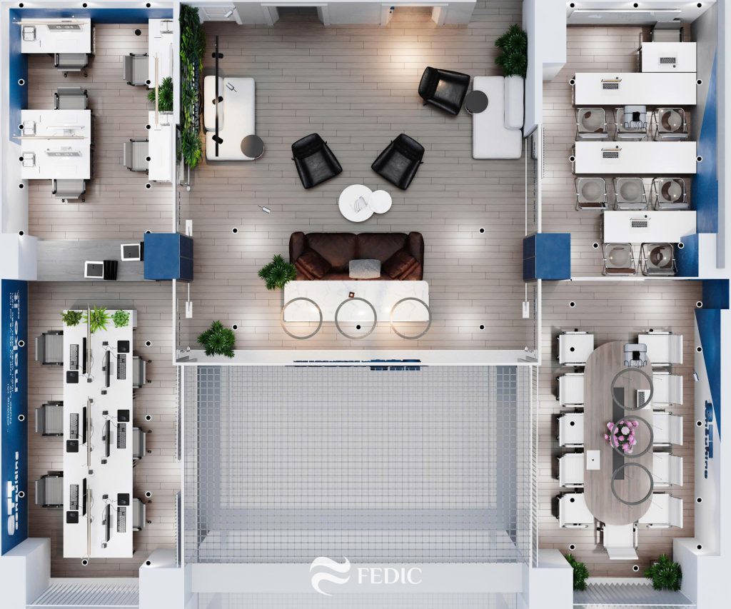 Thiết kế bố trí không gian văn phòng GTT_Fedic Decor